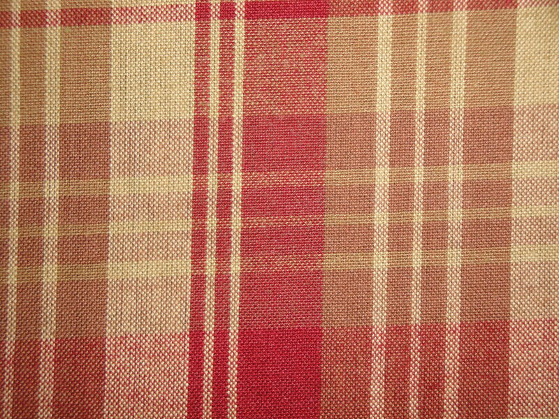  Red Brown Tri Plaid Cotton Homespun Fabric  - product image  