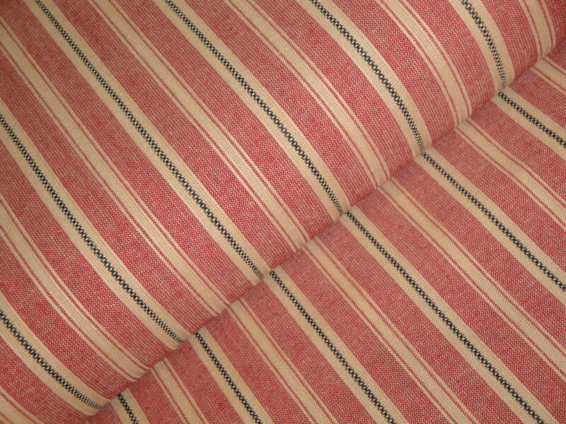 Americana Vintage Collection Diamond Textiles Tea Dye Red Black Dobby Stripe Homespun Fabric - product image  