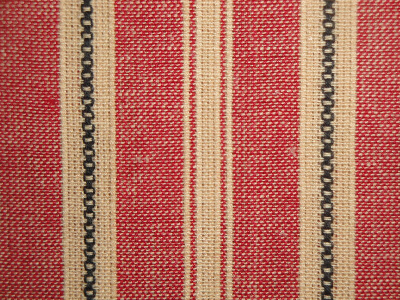 Americana Vintage Collection Diamond Textiles Tea Dye Red Black Dobby Stripe Homespun Fabric - product image  