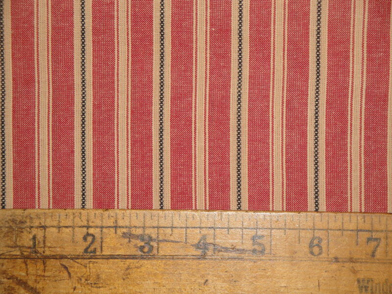Americana Vintage Collection Diamond Textiles Tea Dye Red Black Dobby Stripe Homespun Fabric - product image  