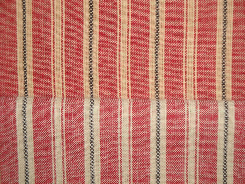Americana Vintage Collection Diamond Textiles Tea Dye Red Black Dobby Stripe Homespun Fabric - product image  