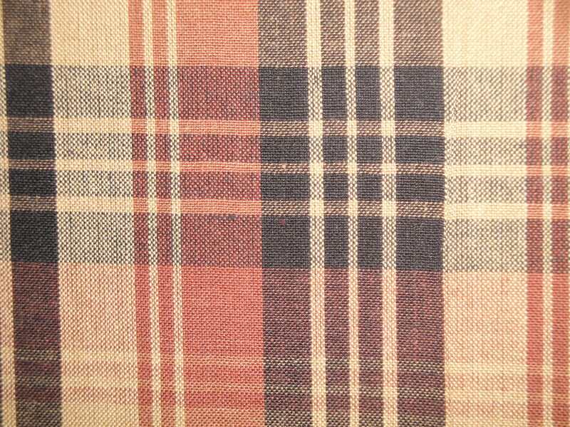 Black Brown Wheat Tri Plaid Cotton Homespun Fabric  - product image  