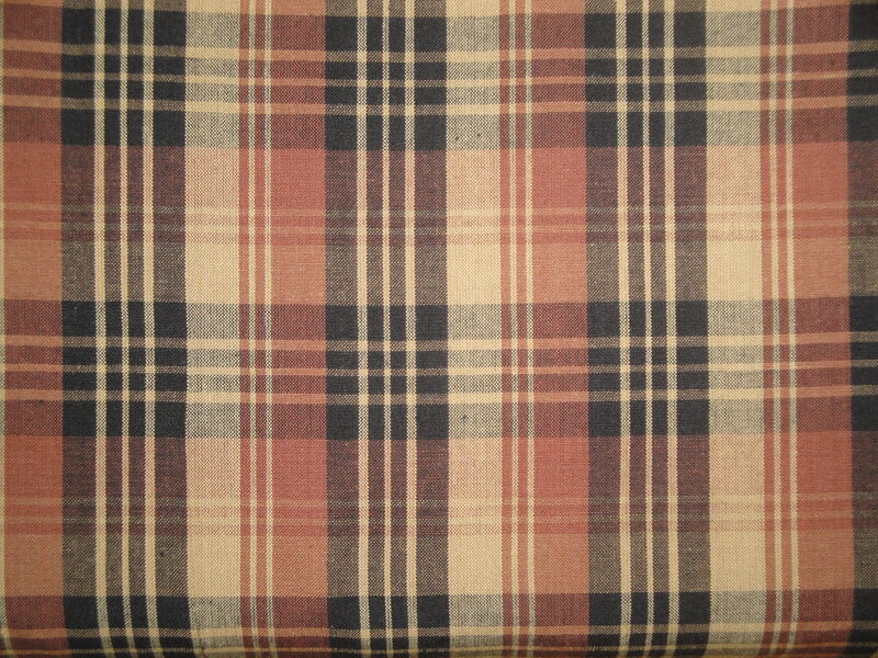 Black Brown Wheat Tri Plaid Cotton Homespun Fabric  - product image  