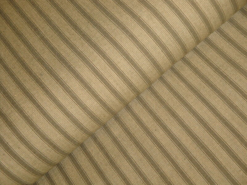 Hickory Creek Wheat Olive Green Stripe Woven Cotton Homespun Fabric - product image  
