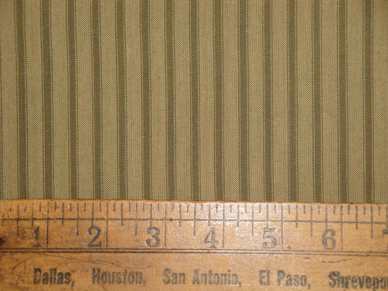 Hickory Creek Wheat Olive Green Stripe Woven Cotton Homespun Fabric - product image  