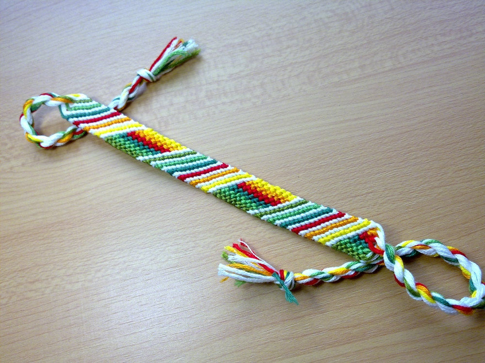 Friendship Bracelet Vertical and Diagonal Stripes, made to order