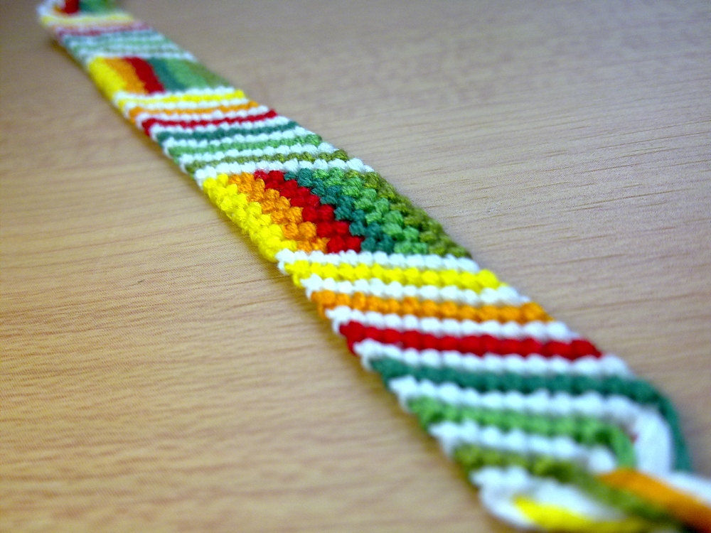 Friendship Bracelet Vertical and Diagonal Stripes, made to order