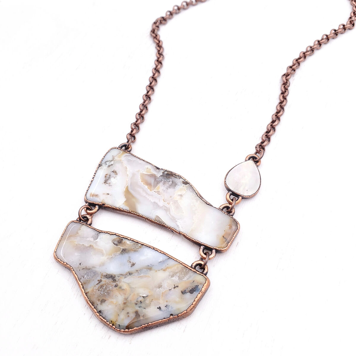 White Rivermoon Agate Necklace - product images  of 