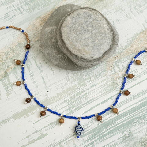 Beautiful,Isle,Necklace,-,Sant,Elm,II,Beaded Necklace, Bead Necklace, Original Necklaces, Bead Jewellery, Inspired By Nature, Mallorca, Beads, Shark Alley Necklaces, Necklaces, Necklace, Upcycled Jewellery, Fish Necklace, Shark Alley Jewellery