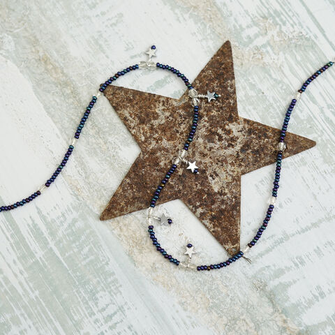 Beautiful,Isle,Necklace,-,Tramuntana,III,Beaded Necklace, Bead Necklace, Original Necklaces, Bead Jewellery, Inspired By Nature, Mallorca, Beads, Shark Alley Necklaces, Necklaces, Necklace, Star Necklace, Starry Sky Necklace, Shark Alley Jewellery