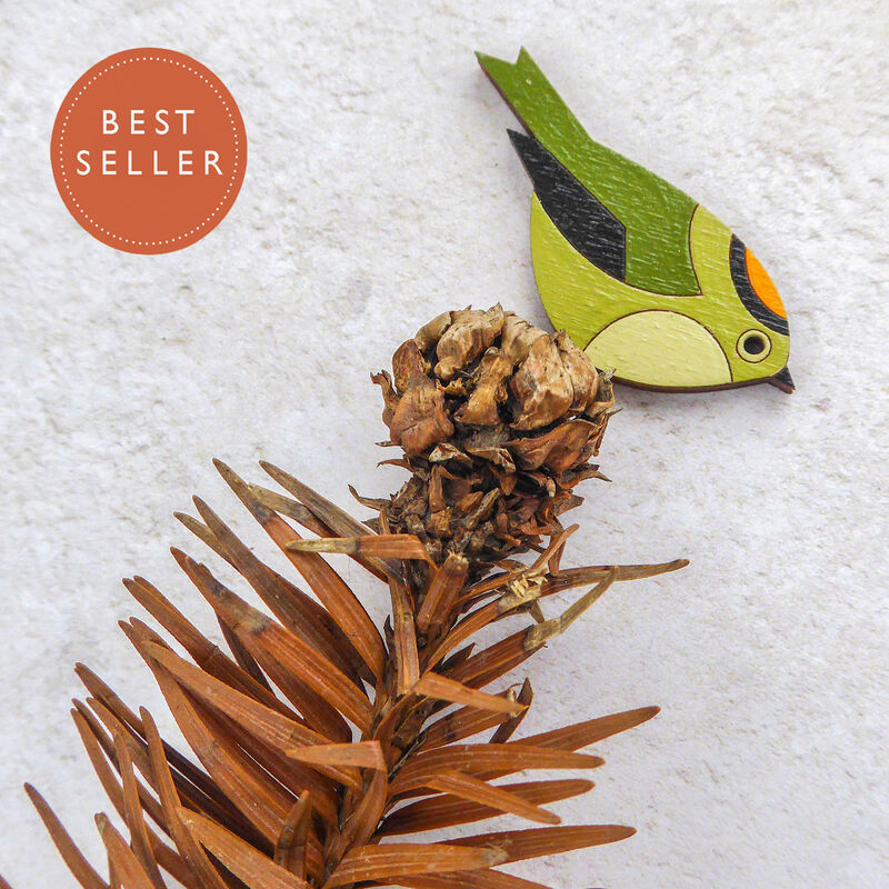 Goldcrest - Hand Painted Brooch - product images  of 