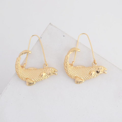 Pisces,Gold,Dangle,Earrings, gold, earrings, zodiac earrings, jewelries, accessories