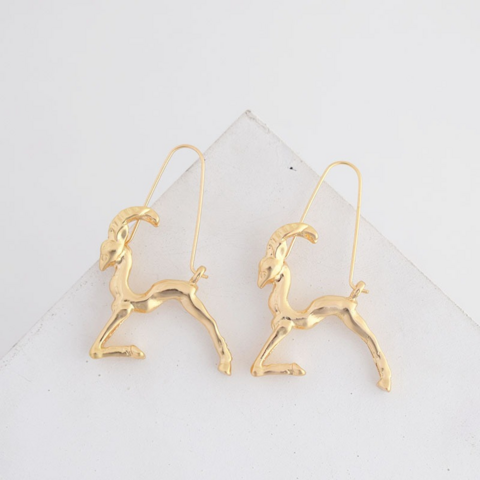 Capricorn,Gold,Dangle,Earrings, zodiac sign, zodiac jewelries, zodiac earrings, gold, jewelries, accessories