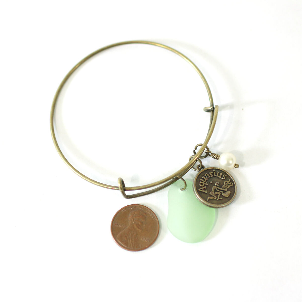 Aquarius Sea Glass Charm Bracelet - product images  of 