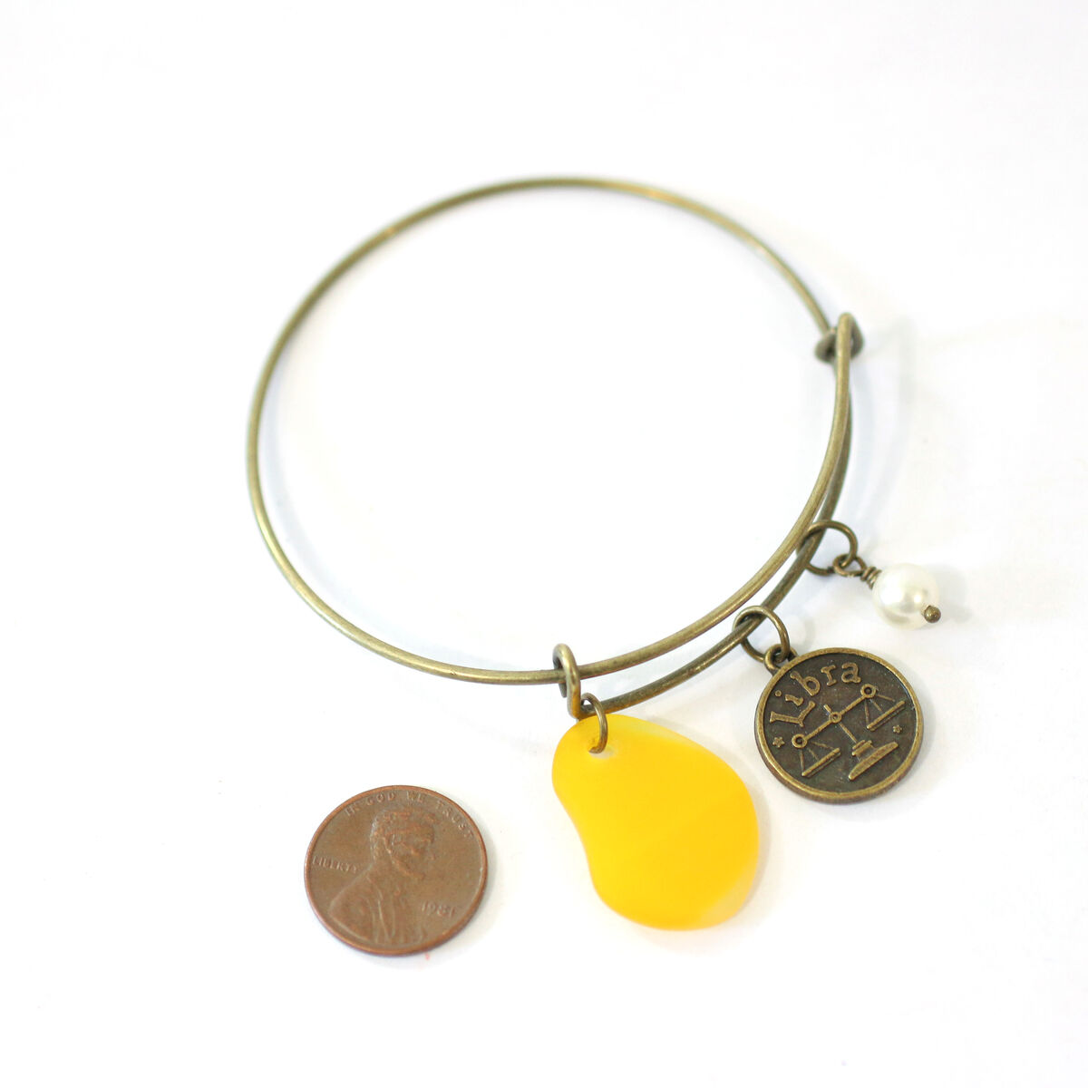 Libra Sea Glass Charm Bracelet - product images  of 