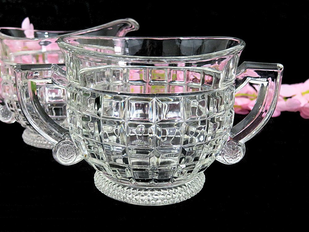 Heisey Glass Victorian Pattern Creamer and Open Sugar From Time To Time