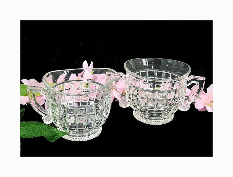 Heisey Glass Victorian Pattern Creamer and Open Sugar From Time To Time