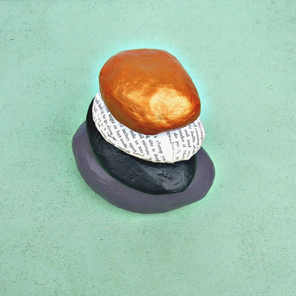 Paper Mache Rock Stack Cairn Sculpture Decor Water Created by Renée