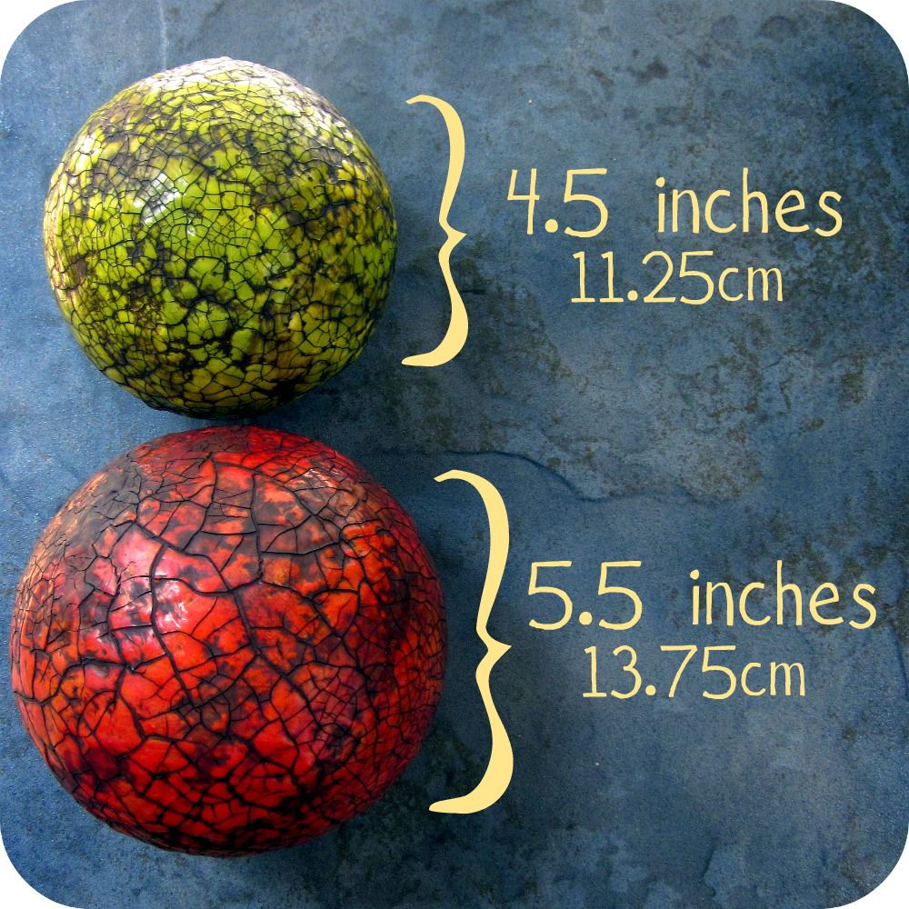 Papier Mache Accent Balls with Stands Set of Two Decorative Spheres