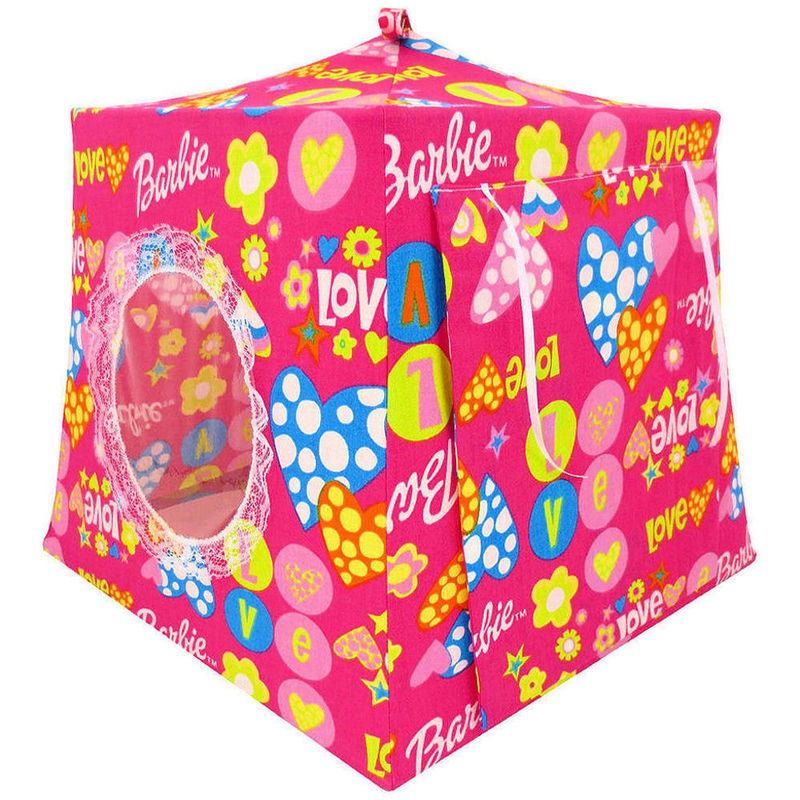 Pink Toy Play Pop Up Tent, 2 Sleeping Bags, Heart and Barbie Print Fabric for Dolls, Stuffed Animals - product images  of 