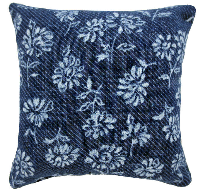 Tooth Fairy Pillow with Pocket, Navy Blue, Floral Print Fabric, White Lace Trim for Girls - product images  of 