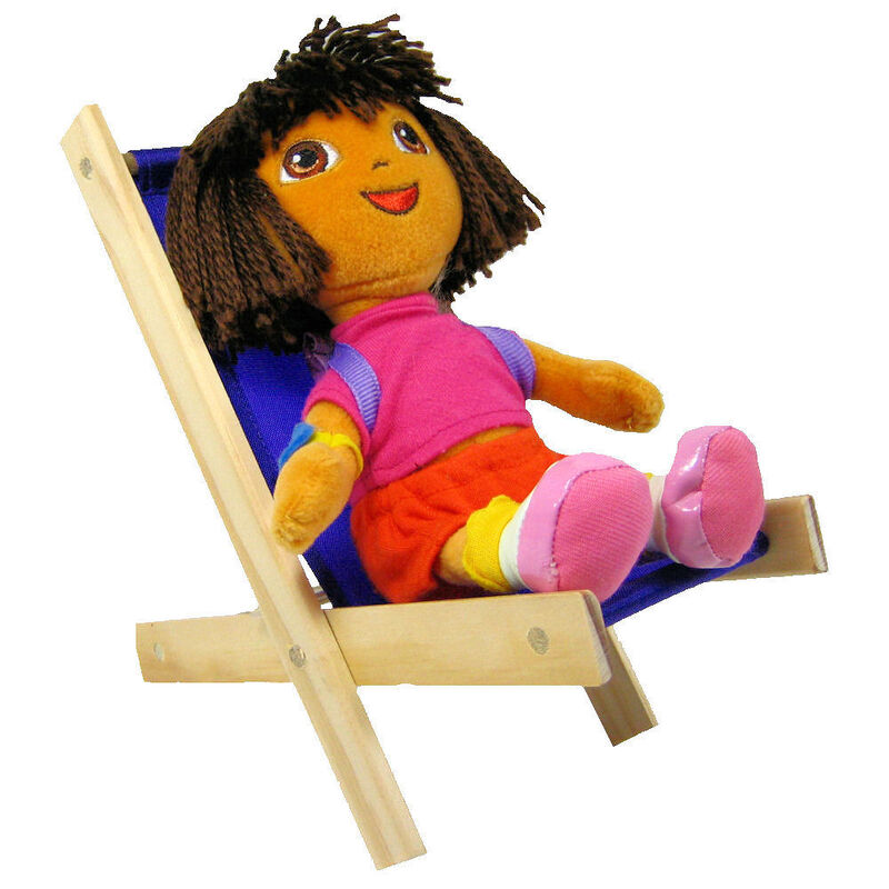 Toy Wood Folding Lounge Chair, Purple Fabric for Dolls, Stuffed Animals, Action Figures - product images  of 