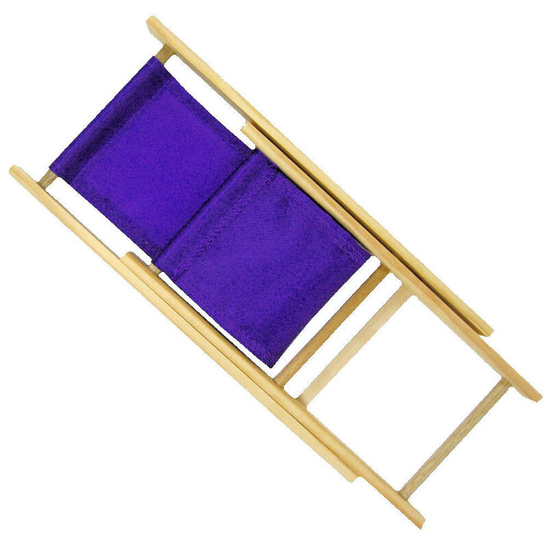Toy Wood Folding Lounge Chair, Purple Fabric for Dolls, Stuffed Animals, Action Figures - product images  of 