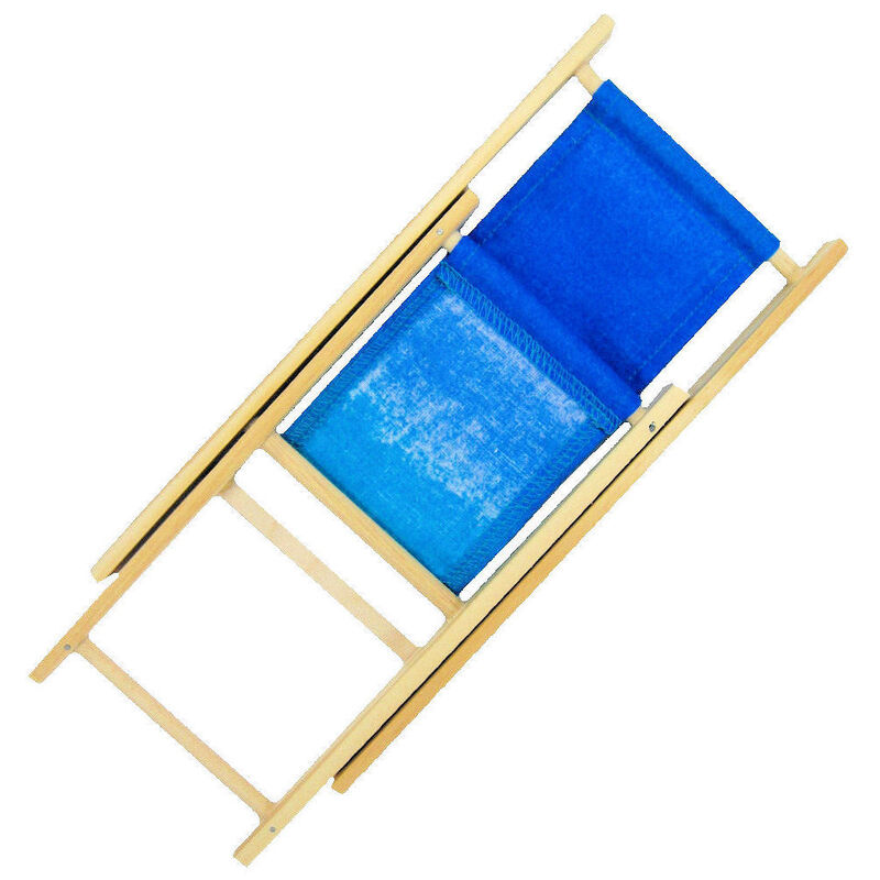 Toy Wood Folding Lawn Chair, Shades of Blue Fabric for Action Figures, Stuffed Animals, Dolls - product images  of 