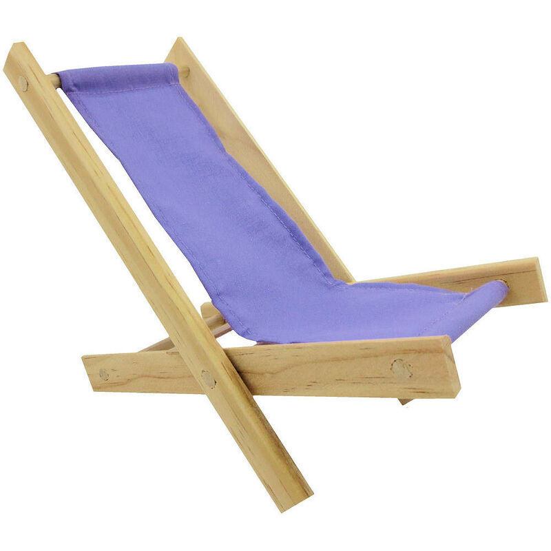 Toy Wood Folding Beach Chair, Lavender Fabric for Stuffed Animals, Action Figures, Dolls - product images  of 