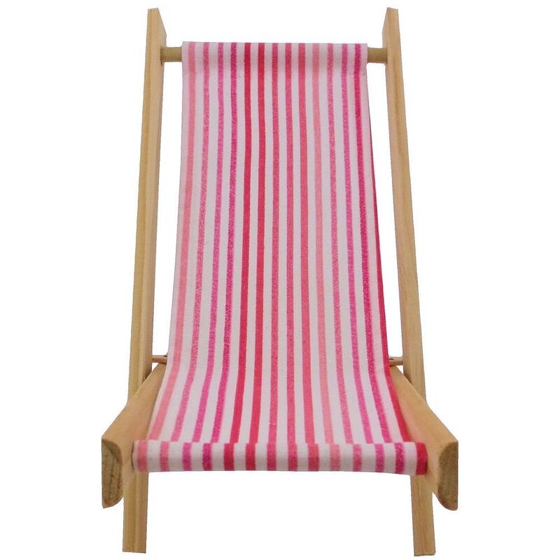 Toy Wood Folding Camping Chair, Shades of Pink Striped Fabric for Stuffed Animals, Dolls - product images  of 