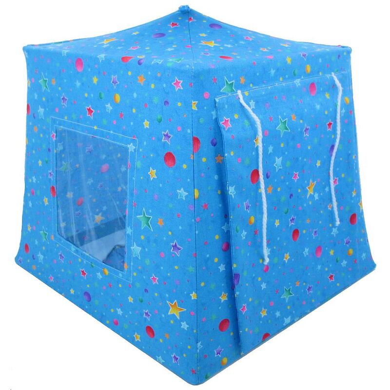 Light Blue Toy Play Pop Up Tent, 2 Sleeping Bags, Star and Moon Print Fabric for Stuffed Animals, Action Figures, Dolls - product images  of 