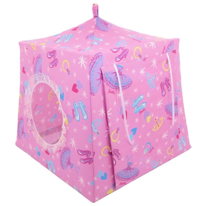Light Pink Toy Play Pop Up Tent, 2 Sleeping Bags, Barbie Princess Print Fabric for Dolls, Stuffed Animals - product images  of 