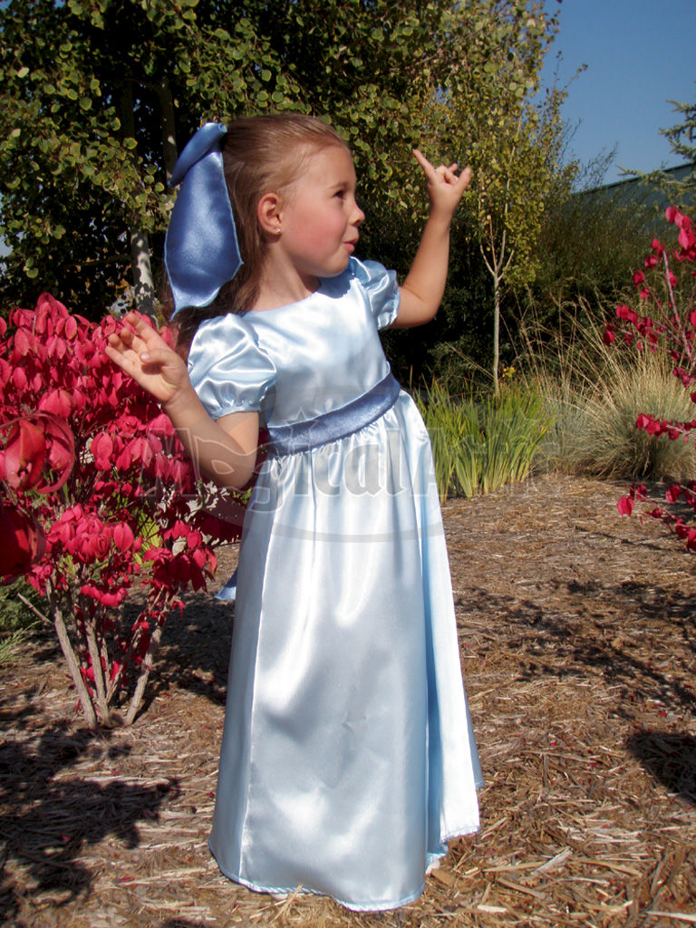 Custom Boutique WENDY Darling of Peter Pan Girl's Blue Costume Dress