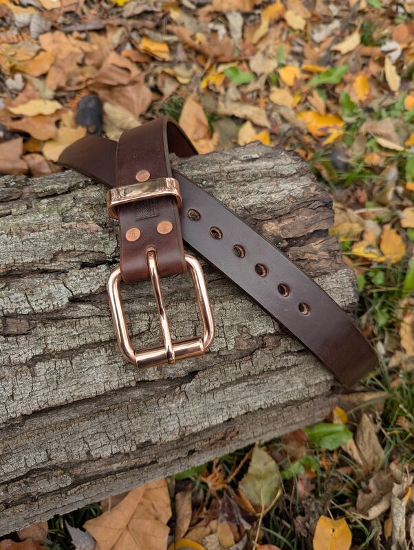 100% USA Made Clintonville Leather 1 1/2" Work Belt, Men's Leather Belt, Belt,Full Grain Belt, Harness Leather Belt - product images  of 