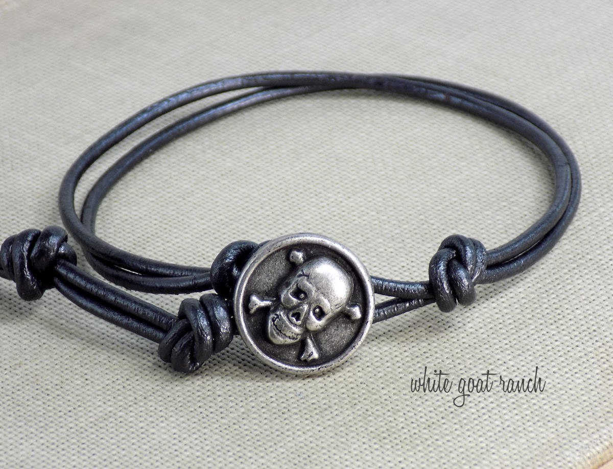 Simple Leather Bracelet White Goat Ranch Simple Leather Bracelet