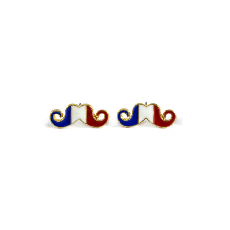 COUNTRY FLAG MOUSTACHE EARRINGS - product image  