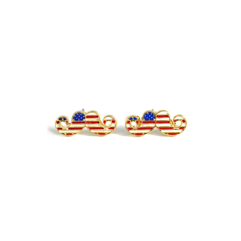 COUNTRY FLAG MOUSTACHE EARRINGS - product image  