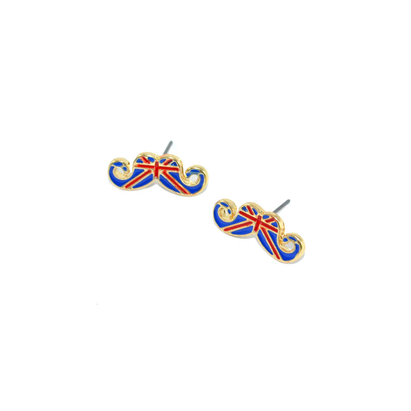 COUNTRY FLAG MOUSTACHE EARRINGS - product image  