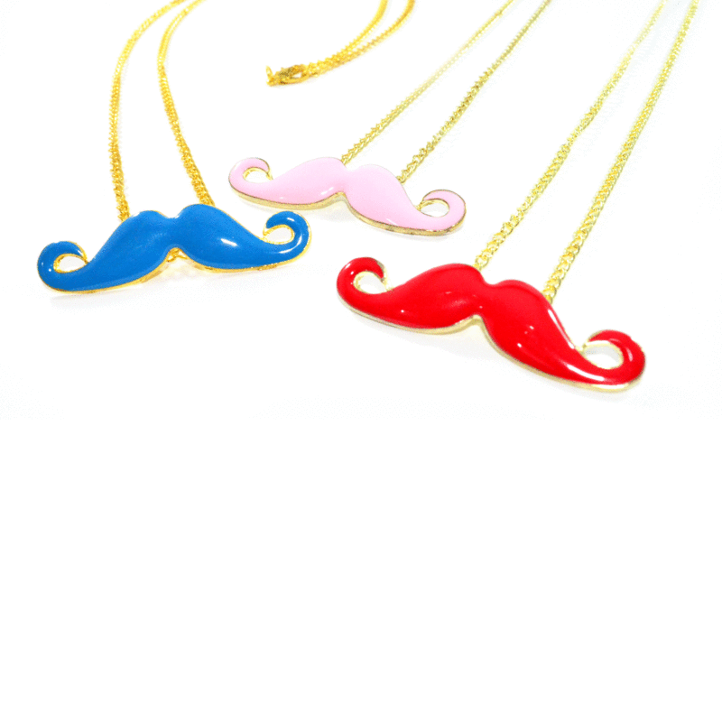 COLOURFUL MOUSTACHE NECKLACE - product image  