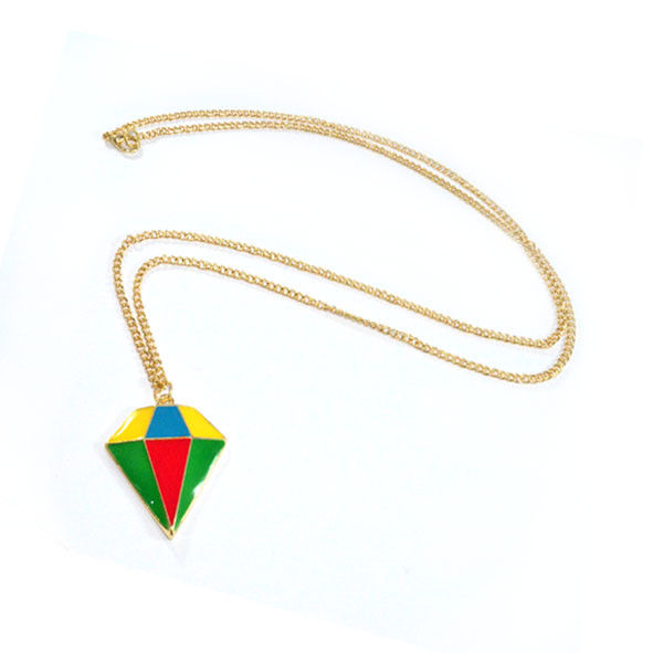 COLOURFUL DIAMOND SHAPE NECKLACE - product image  