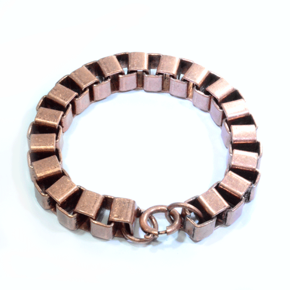 BRONZE TONE CUBE CHAIN BRACELET - product image  