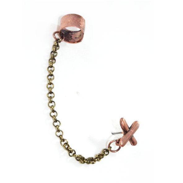 BRONZE CROSS EAR CUFF - product image  