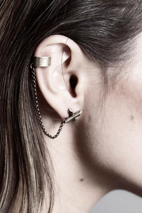 BRONZE CROSS EAR CUFF - product image  