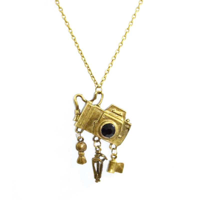 BLACK CRYSTAL CAMERA NECKLACE - product image  