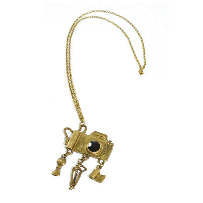 BLACK CRYSTAL CAMERA NECKLACE - product image  