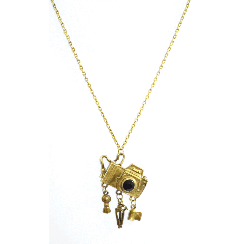 BLACK CRYSTAL CAMERA NECKLACE - product image  