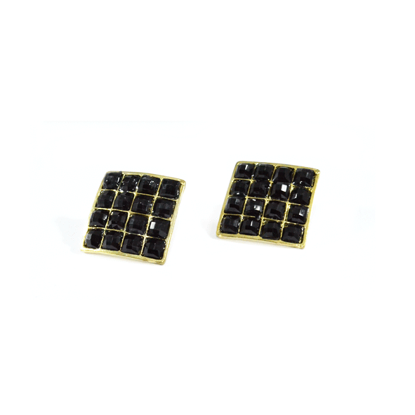 BLACK CHECK EARRINGS - product image  