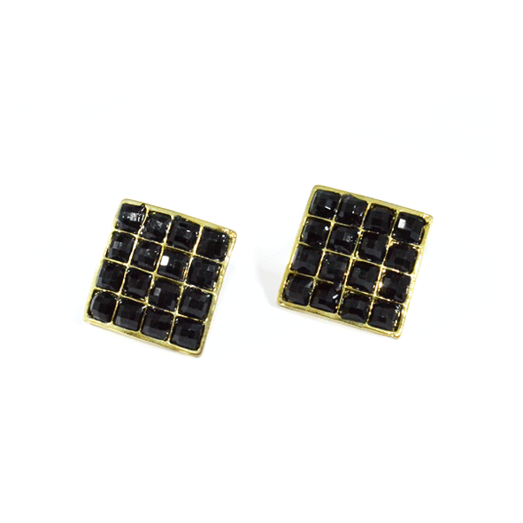 BLACK CHECK EARRINGS - product image  