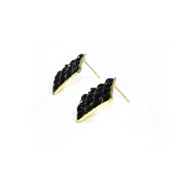 BLACK CHECK EARRINGS - product image  