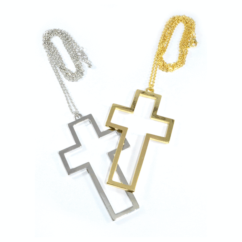 BIG CROSS WITH LONG CHAIN NECKLACE - product image  